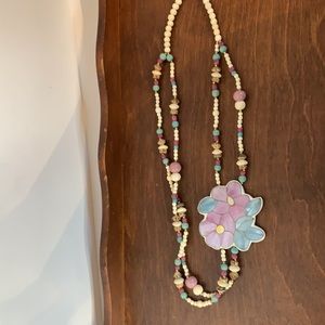 Vintage Rose Multi Strand Boho Statement Necklace